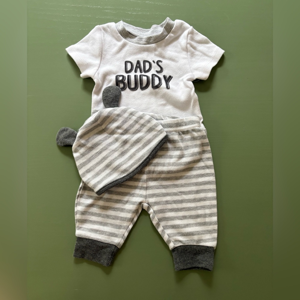 Baby Essentials White and Gray Matching Set